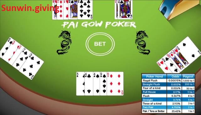 gow poker thuộc các trò chơi trong casino
